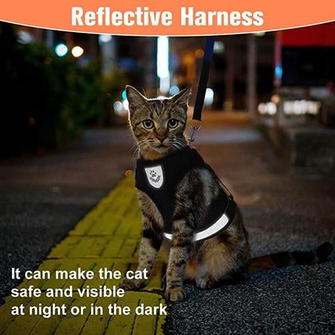PurrStride™ | Adjustable Luminous Cat Harness – Breathable Freedom for Felines
