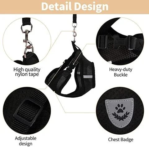 PurrStride™ | Adjustable Luminous Cat Harness – Breathable Freedom for Felines