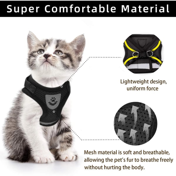 PurrStride™ | Adjustable Luminous Cat Harness – Breathable Freedom for Felines