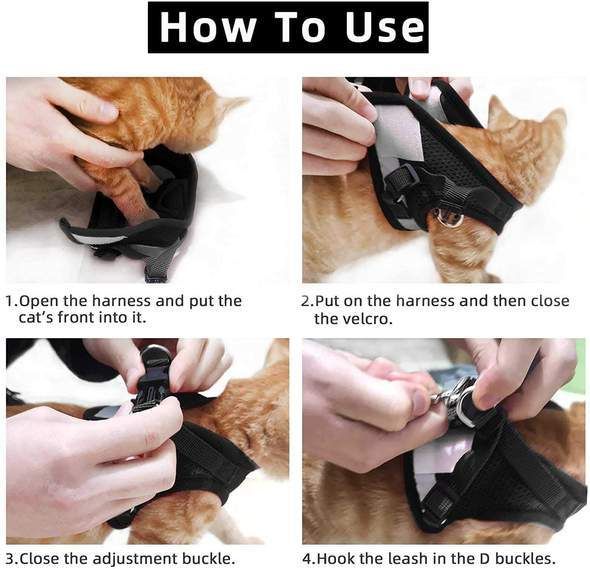PurrStride™ | Adjustable Luminous Cat Harness – Breathable Freedom for Felines