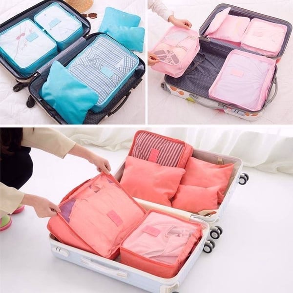 TravelEase™ | Set van 6 draagbare bagagekubussen