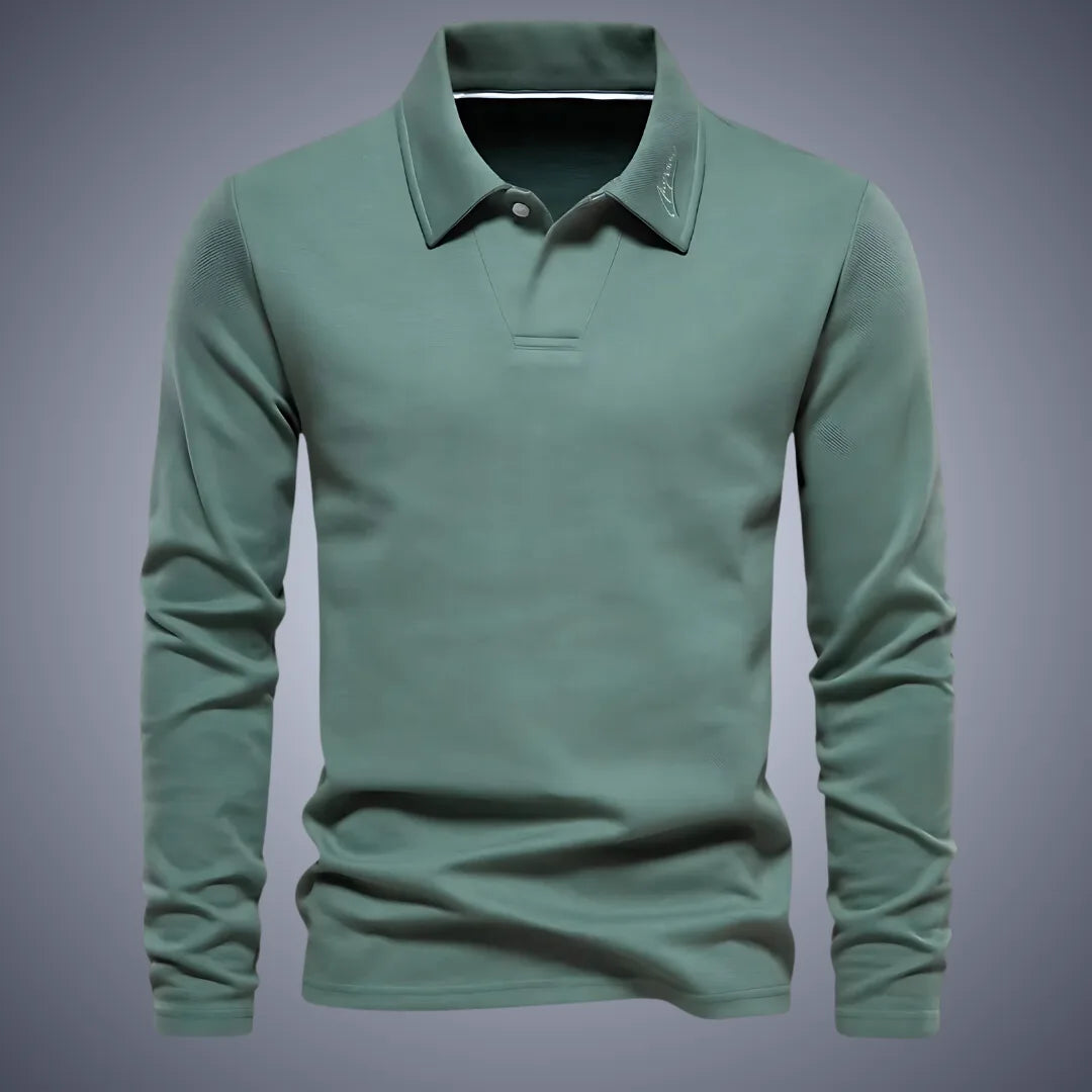 Leon | Men's Long Sleeve Pique Polo Shirt