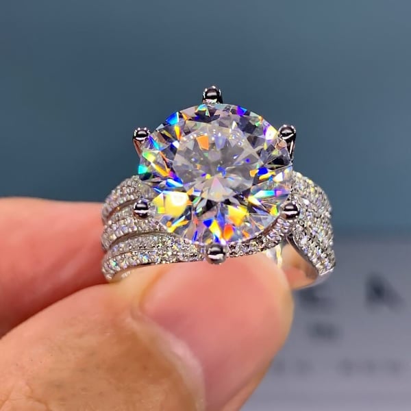 Lustre Vow Sieraden | Ring met 3 karaat briljant geslepen zirkonia