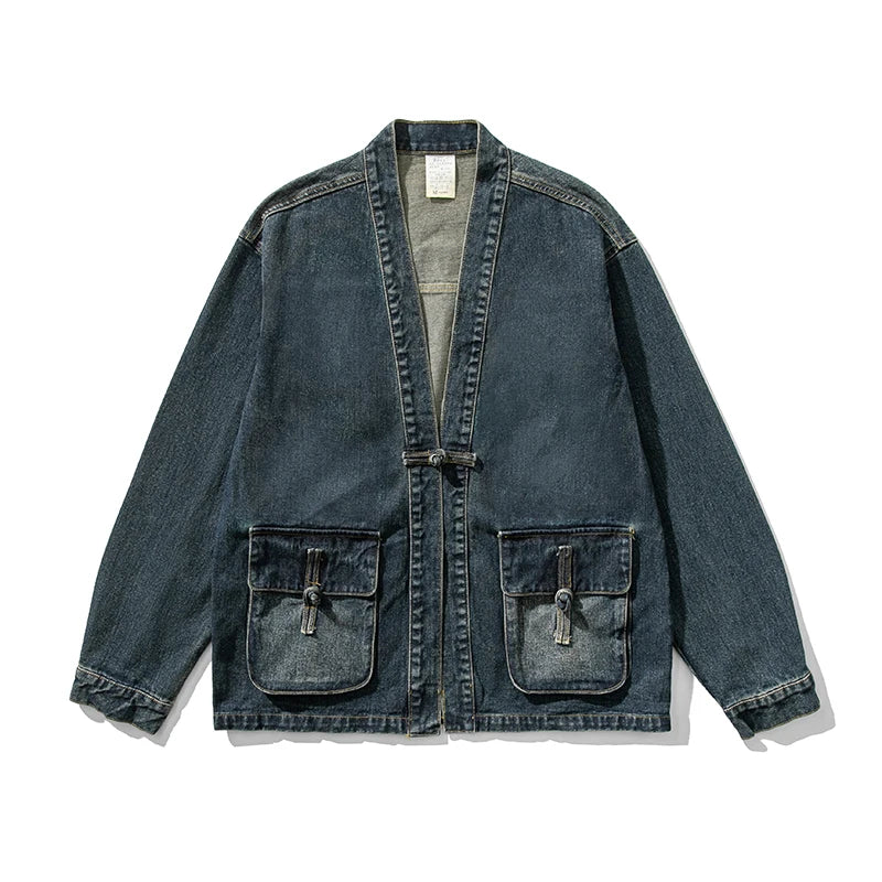 HAVENWEAR™ | Indigo gedrapeerde denim kimono
