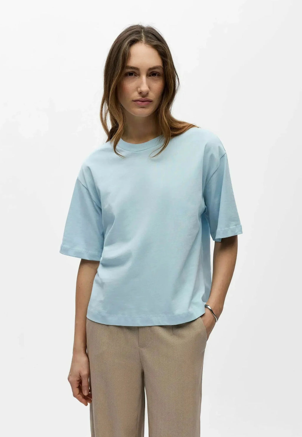 100% Cotton Crew Neck Tee for Women in Fitted or Loose Fit image 19