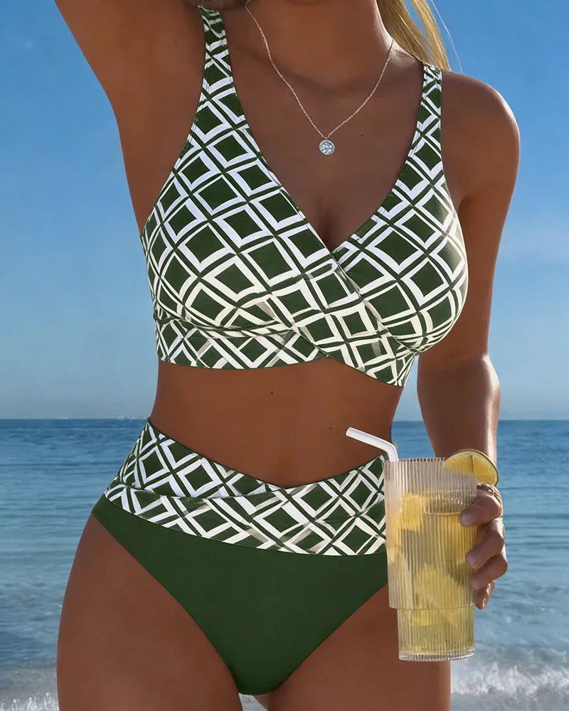 Wire-Free Wrap Bikini with High-Waisted Bottoms for Women image 10
