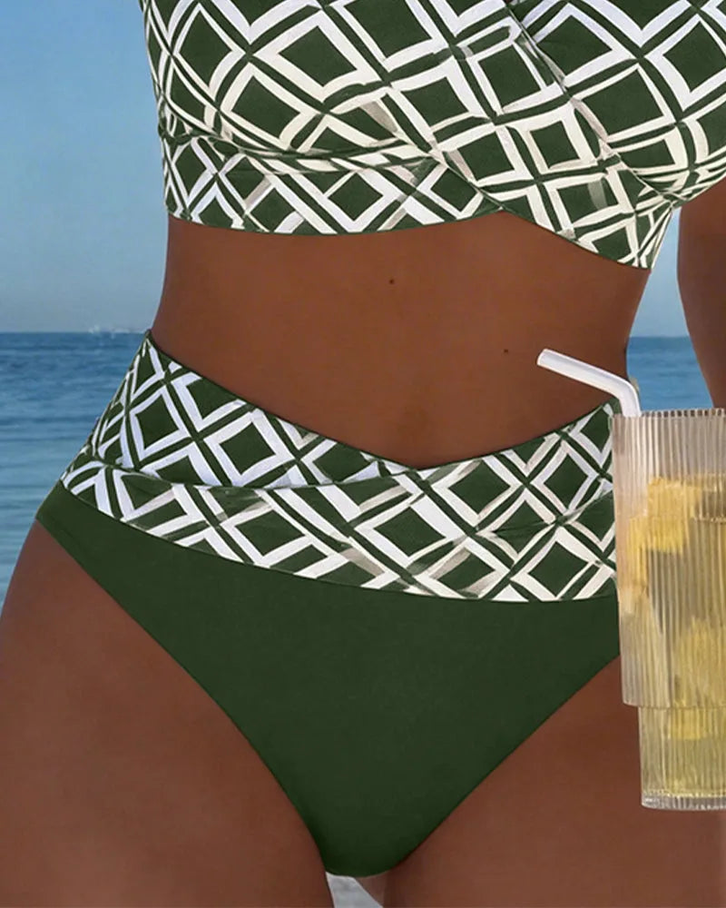 Wire-Free Wrap Bikini with High-Waisted Bottoms for Women image 12