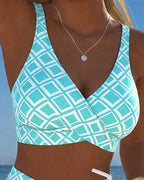Wire-Free Wrap Bikini with High-Waisted Bottoms for Women image 9