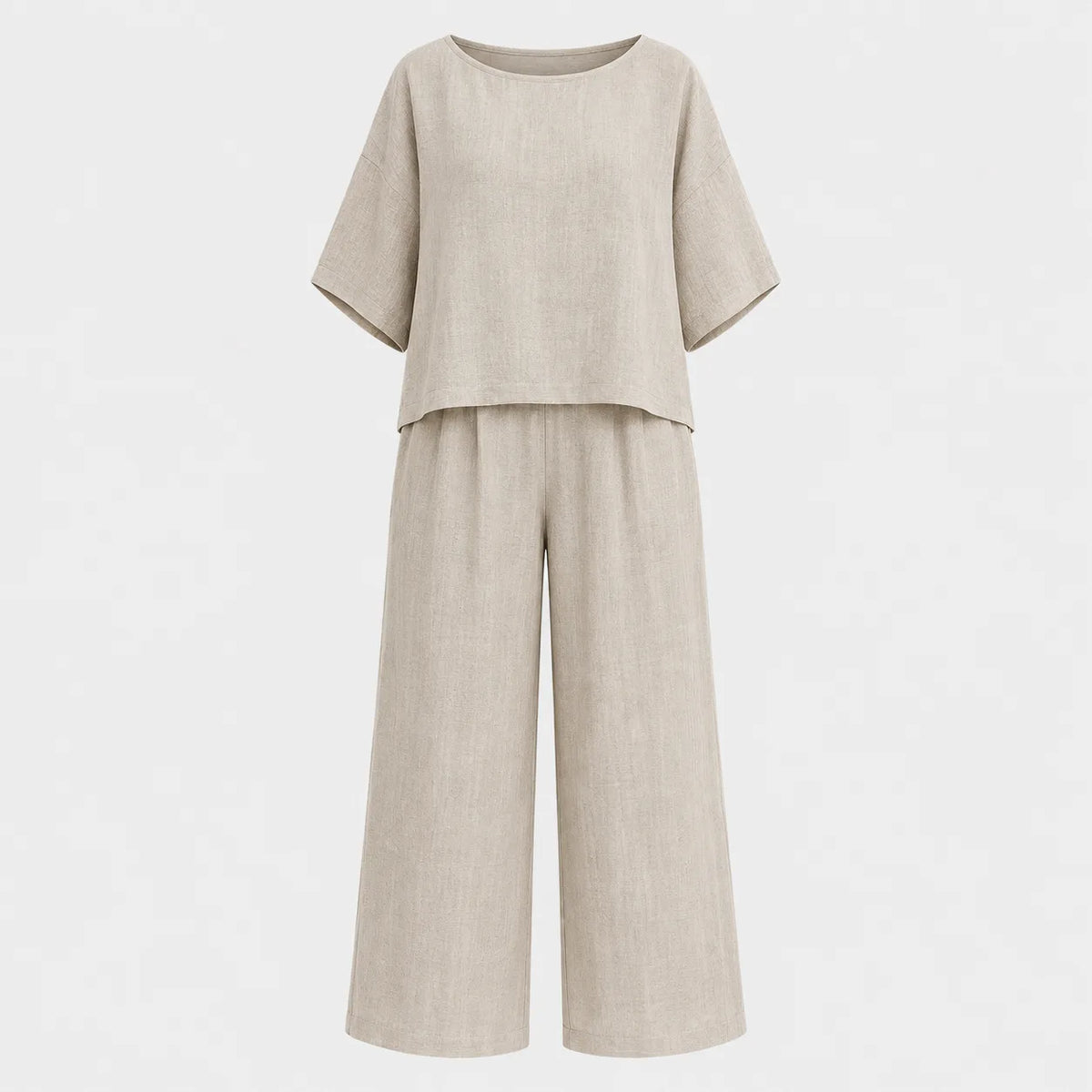 Kitty | Relaxed Linen-Look Wide Leg Pants Set for Women