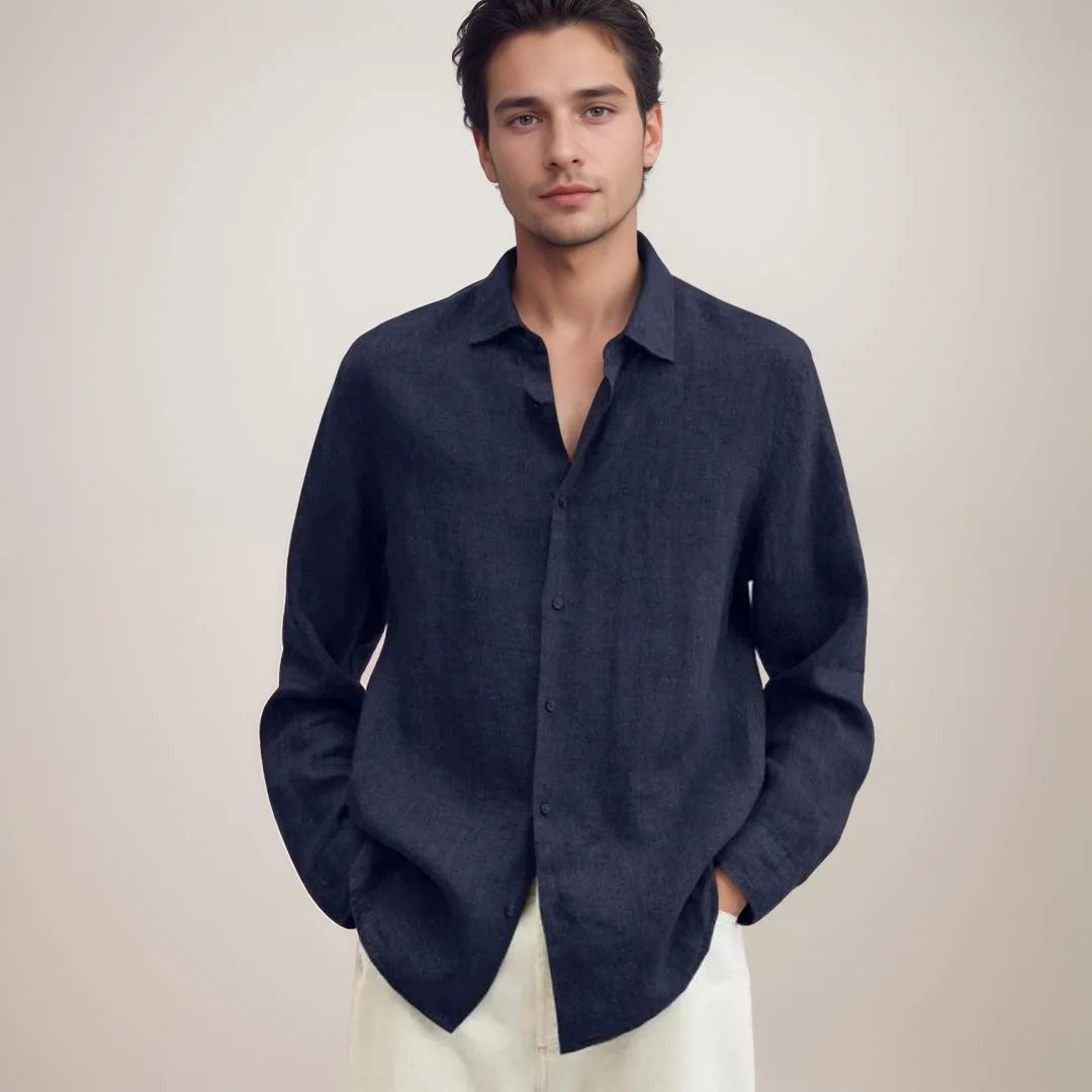 Troy | Men's Breathable Linen Long Sleeve Shirt