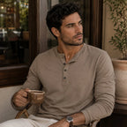 Men's Long Sleeve Cotton Henley Shirt image 12