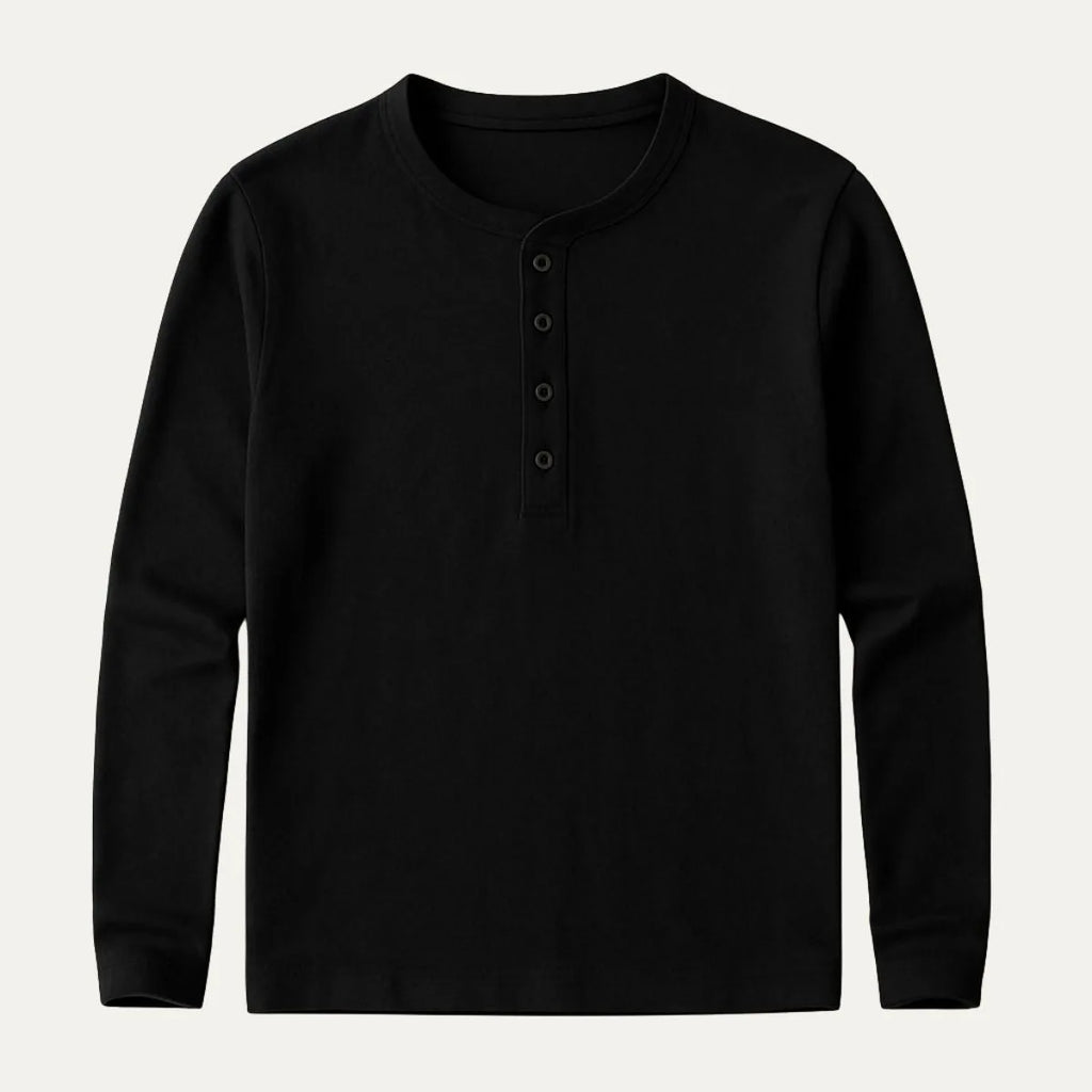 Men's Long Sleeve Cotton Henley Shirt image 9