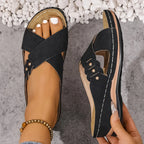 Orthopedic Criss-Cross Wedge Sandals for Women image 11