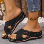 Orthopedic Criss-Cross Wedge Sandals for Women image 12