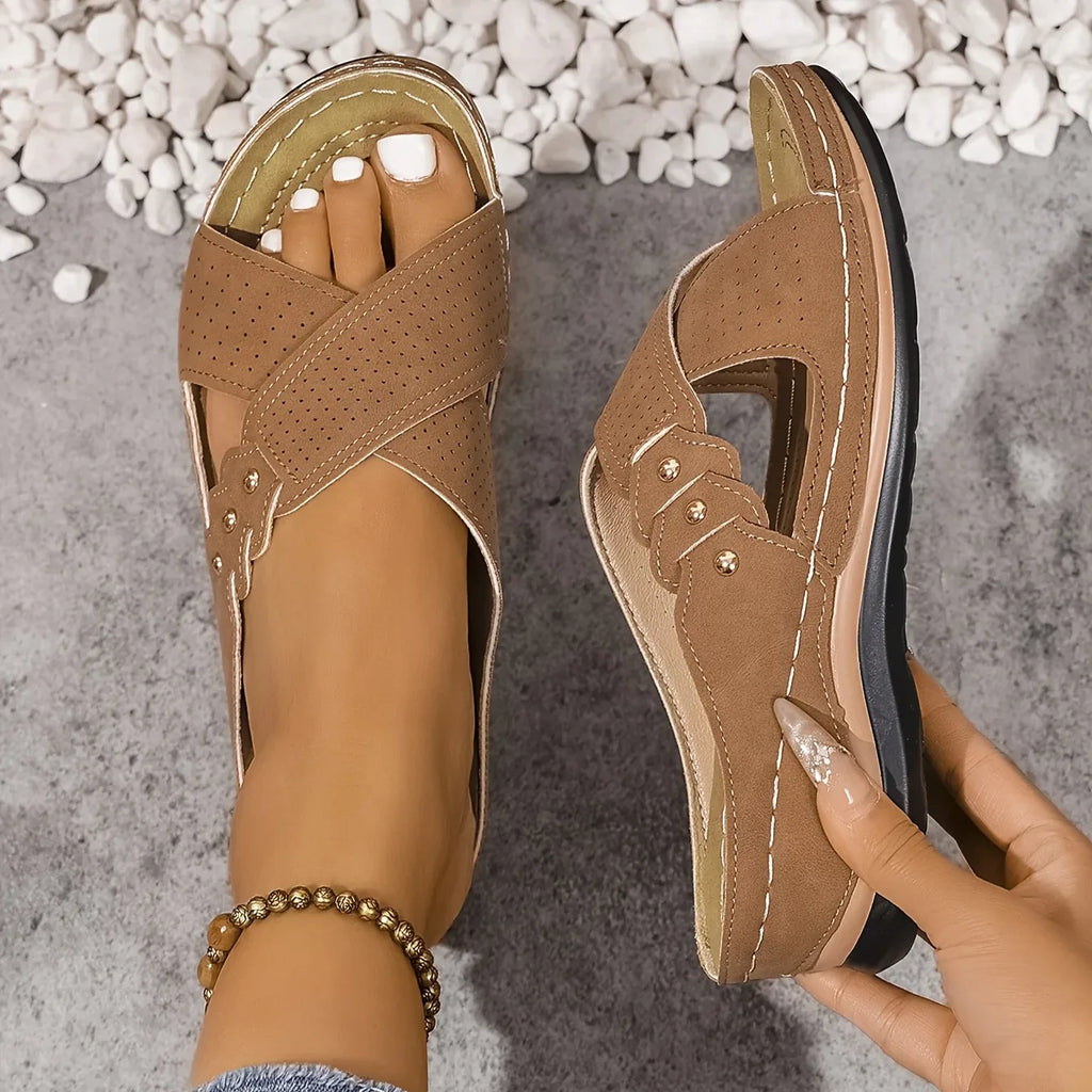 Orthopedic Criss-Cross Wedge Sandals for Women image 14