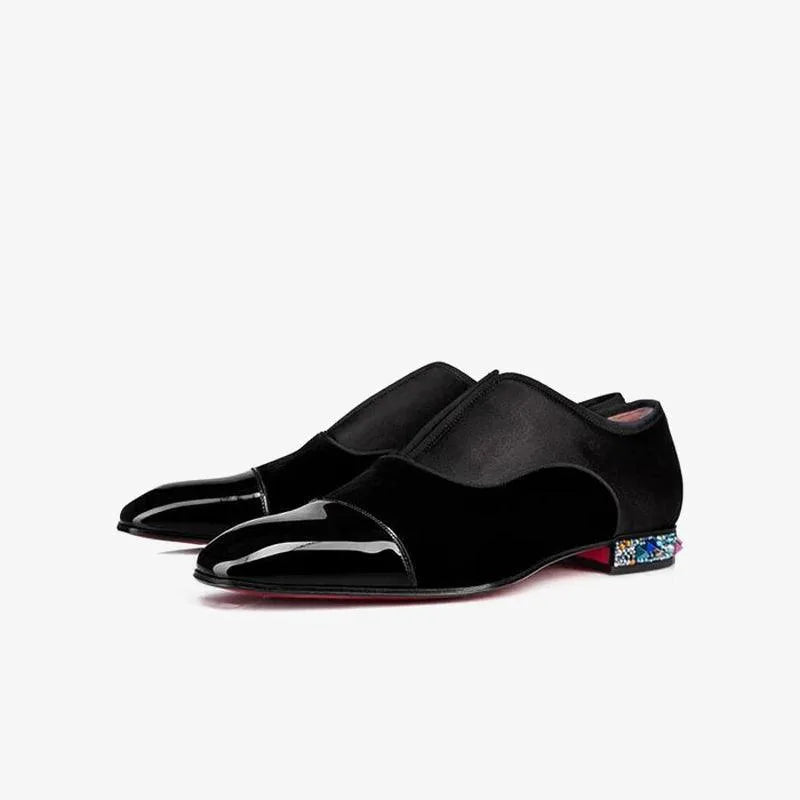 Men's Patent Leather Crystal Loafers with Jewelled Heel image 12