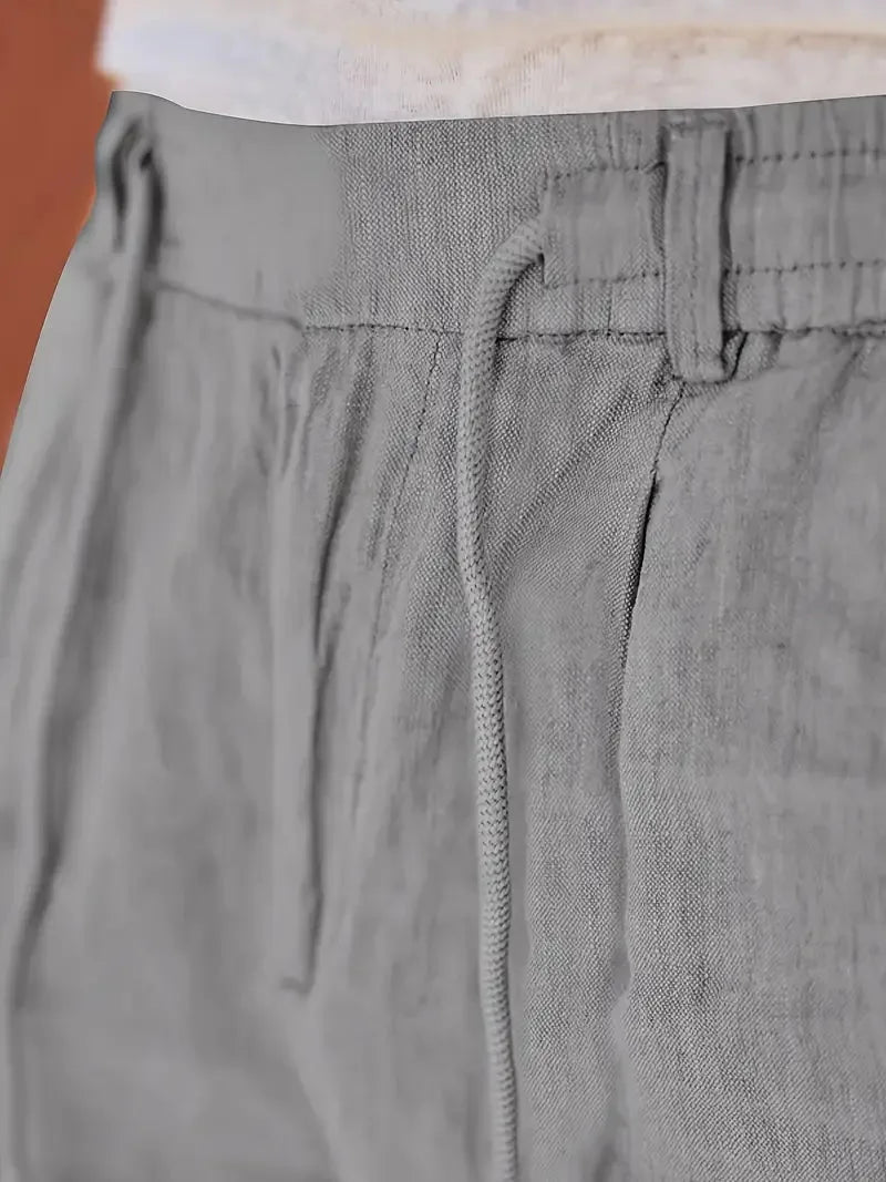 Tapered Linen-Blend Drawstring Pants for Men image 26