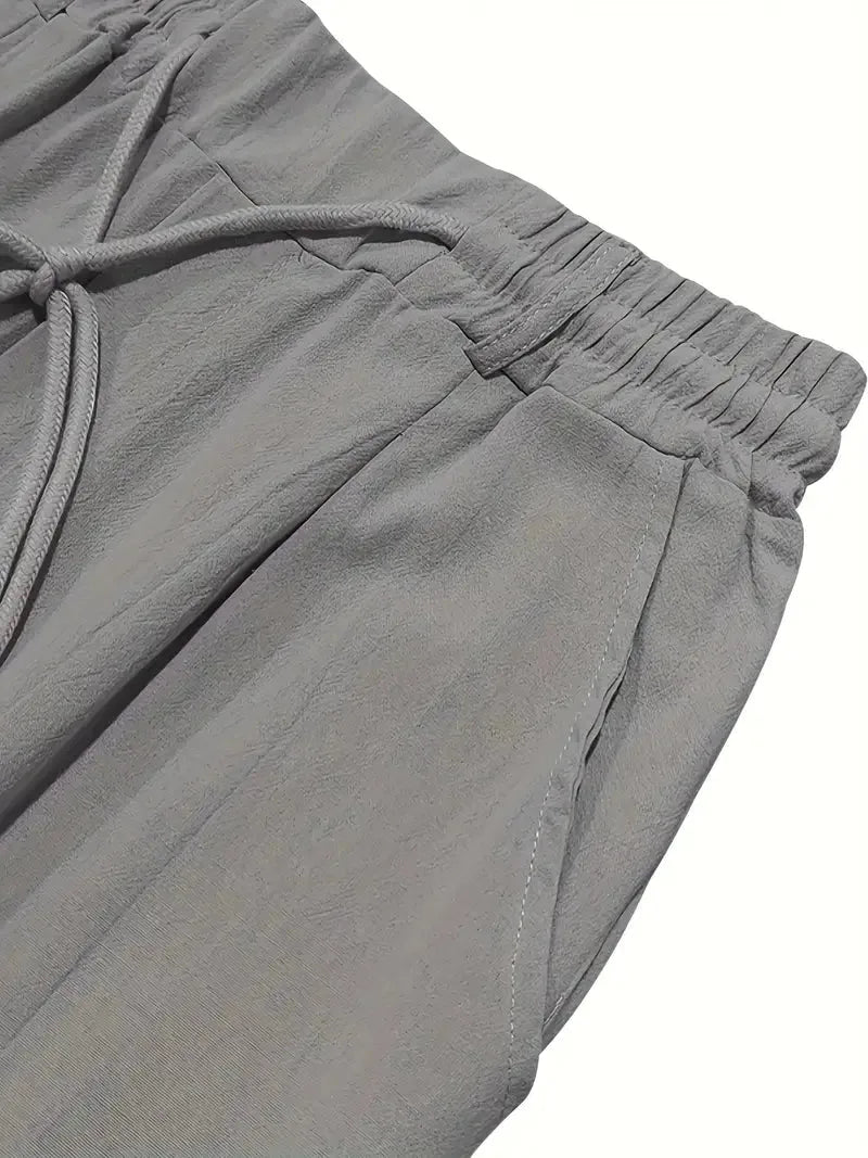 Tapered Linen-Blend Drawstring Pants for Men image 27