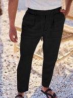 Tapered Linen-Blend Drawstring Pants for Men image 30