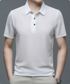 Textured Basket-Weave Button-Up Polo Shirt for Men image 14