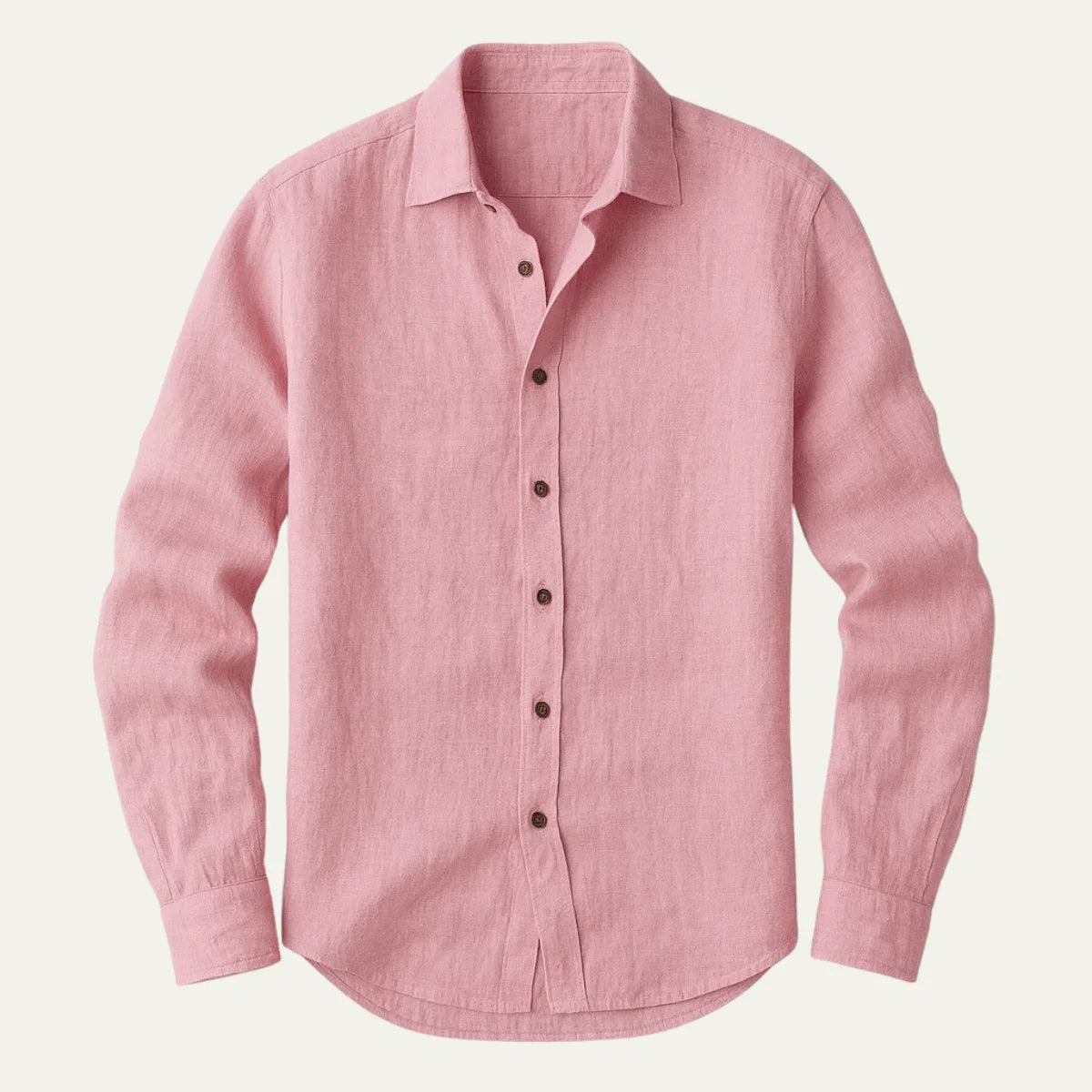Close-up detail of white linen fabric weave near the collar and shoulder